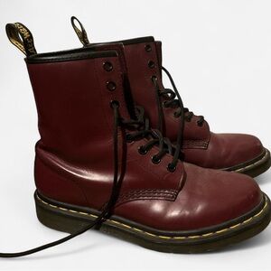 Dr. Martens Burgundy Leather Boots